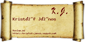 Kristóf János névjegykártya