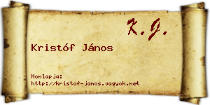 Kristóf János névjegykártya